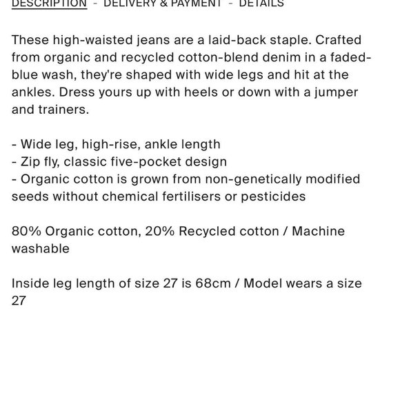 Cos Trendy summer wide leg jeans - Picture 3 of 3